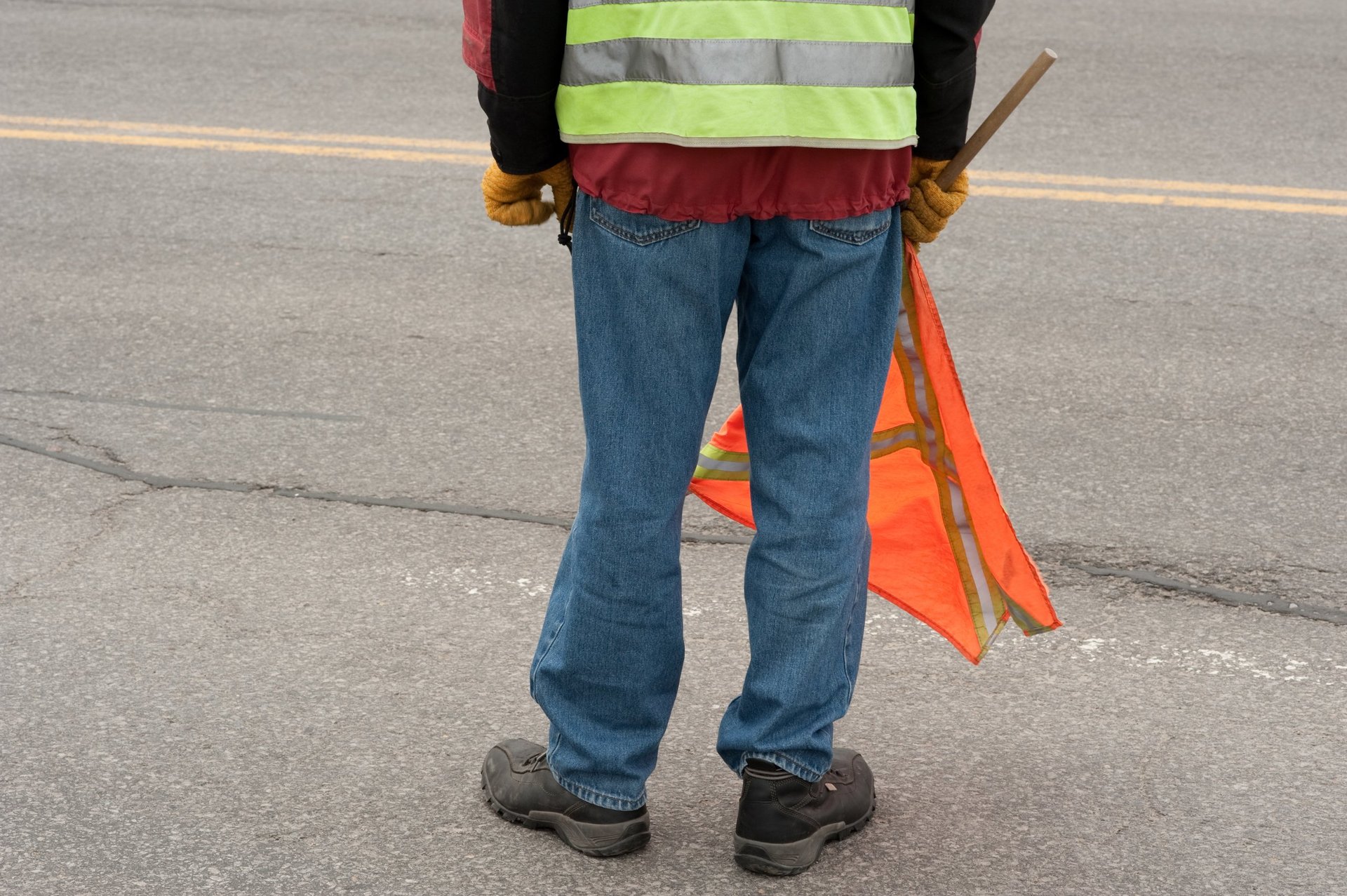 Traffic controller directing vehicles