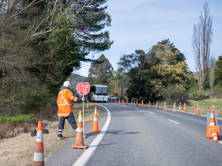 Traffic controller with stop sign